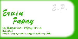 ervin papay business card